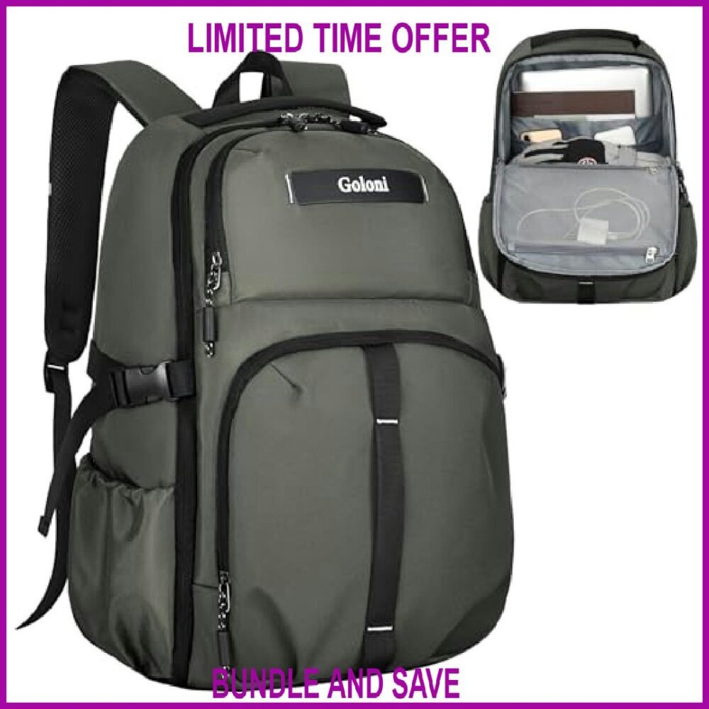 35L Travel Laptop Backpack, TSA-Approved, Water-Resistant, 15.6 Inch Compartment - Picture 2 of 8